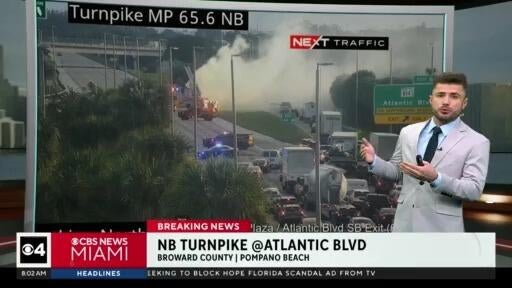 Truck fire shuts down all northbound lanes of Florida’s Turnpike in Pompano Beach — CBS Miami, McAllen Community news